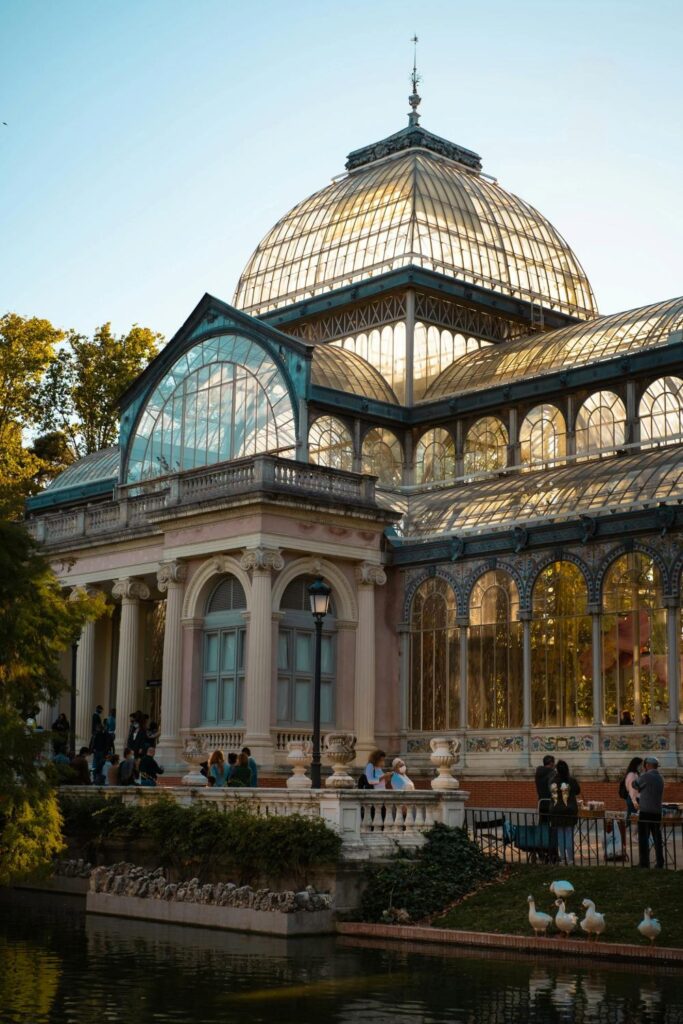 The magical Glass Palace in Retiro Park.