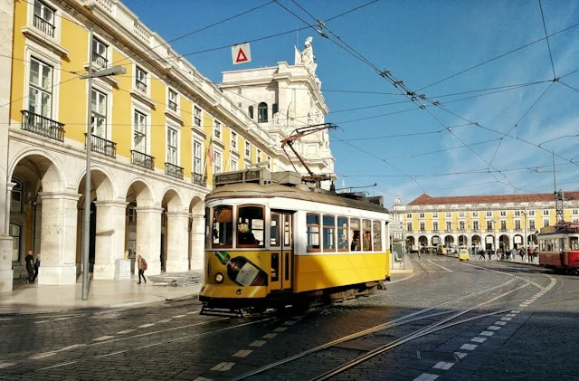 Classic Lisbon: yellow tram